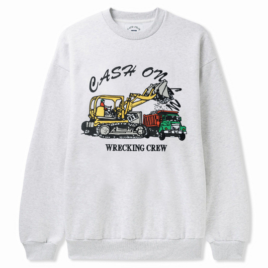 Cash Only Wrecking Crewneck Sweater Ash Grey