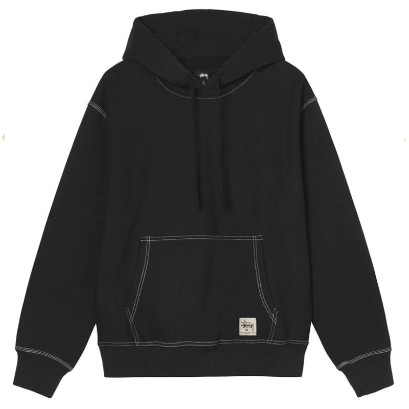 Stüssy Contrast Stitch Label Hoodie Black