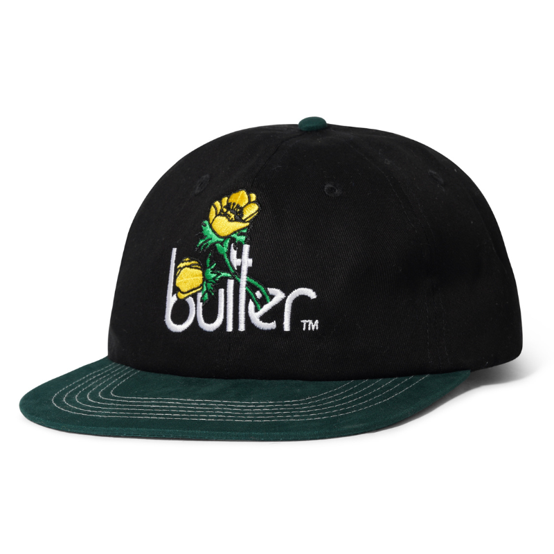 Butter Goods Windflowers 6 Panel Cap Black/Sage