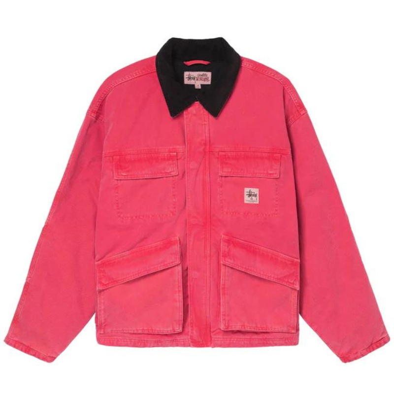 Stüssy Washed Canvas Shop Jacket Hot Pink