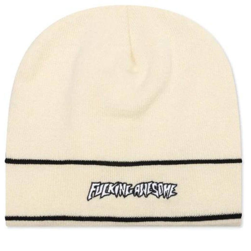Fucking Awesome Little Stamp Stripe Beanie Ivory/Black