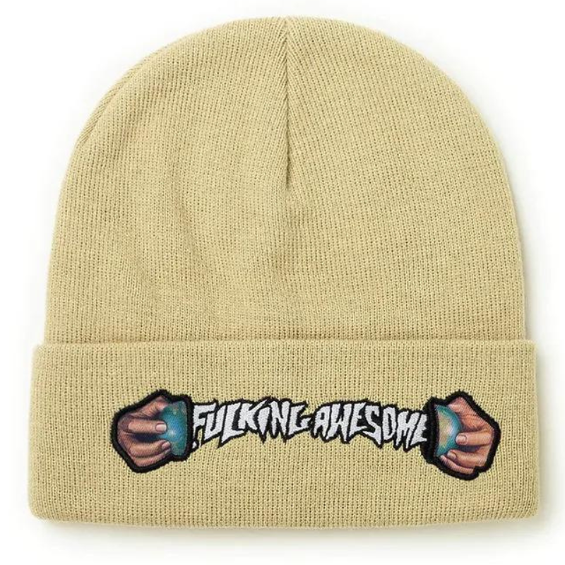 Fucking Awesome World Cup Cuff Beanie Sand