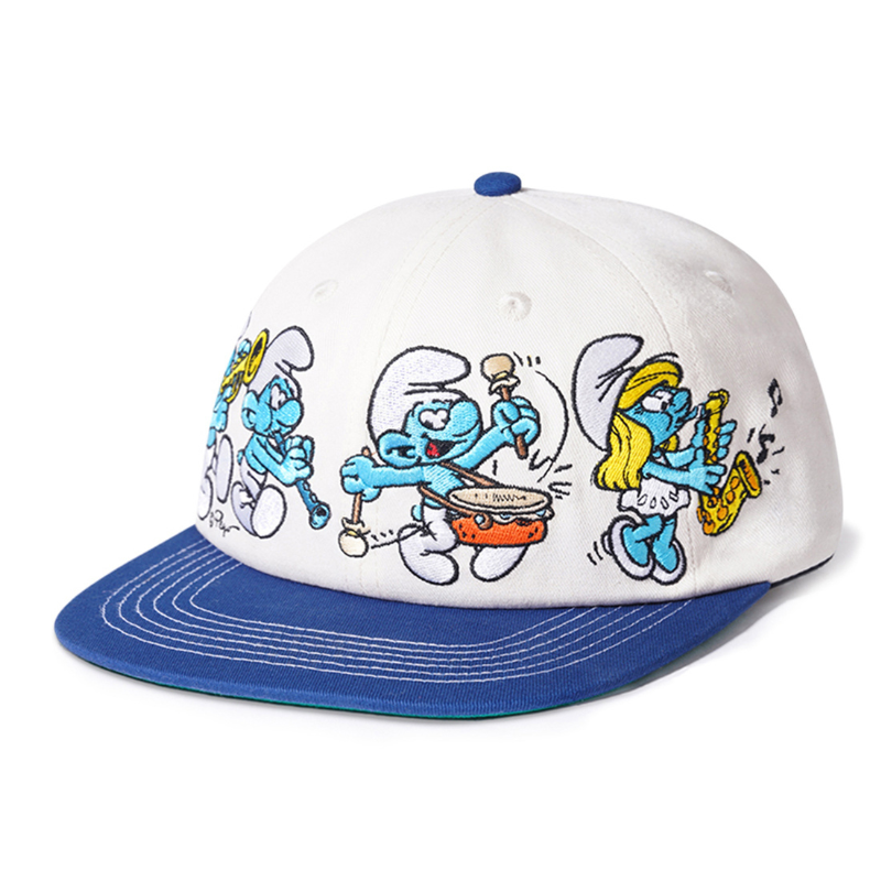 Butter Goods x The Smurfs™ Band 6 Panel Cap Cream/Royal