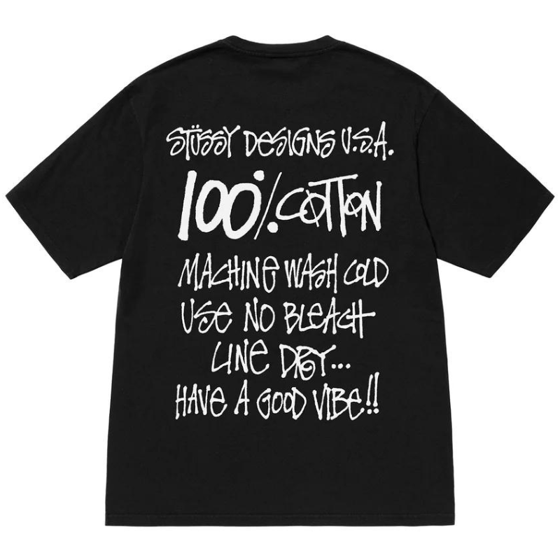 Stüssy 100% Pig. Dyed T-Shirt Black