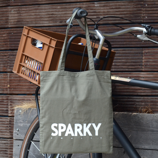 Sparky Tote Bag Olive Green/White