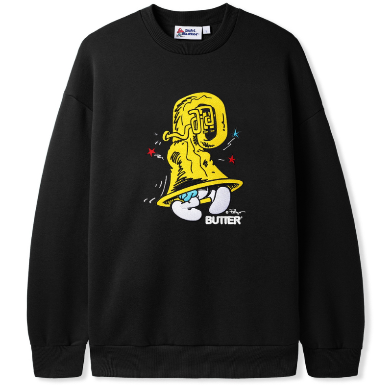 Butter Goods x The Smurfs™ Harmony Crewneck Sweatshirt Black