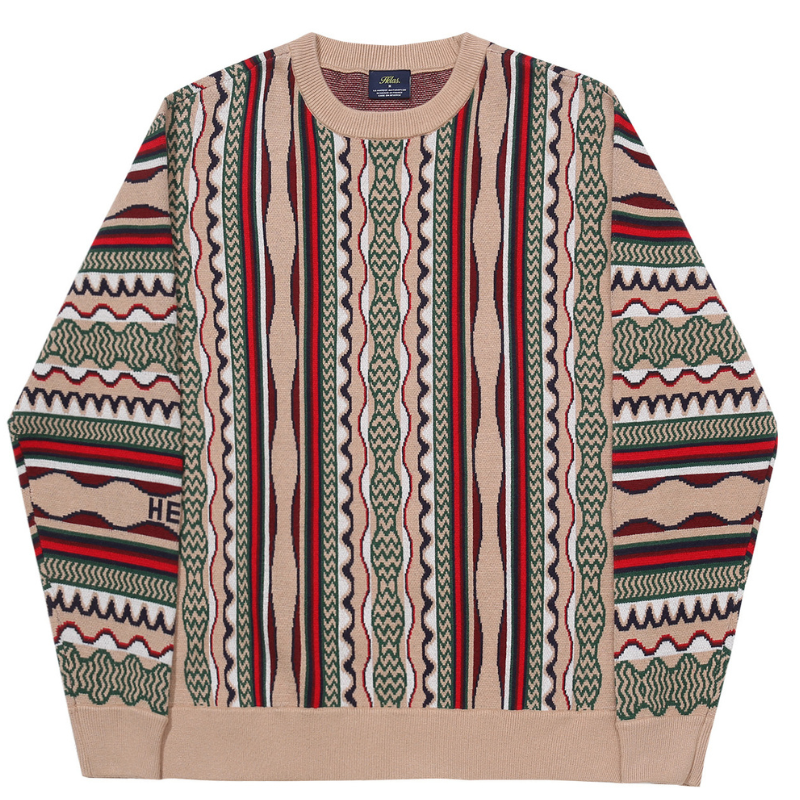 Helas Coog Knit Crewneck Sweater Beige