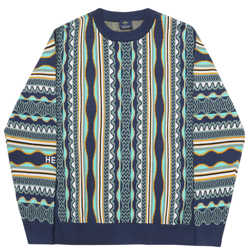 Helas Coog Knit Crewneck Sweater Blue