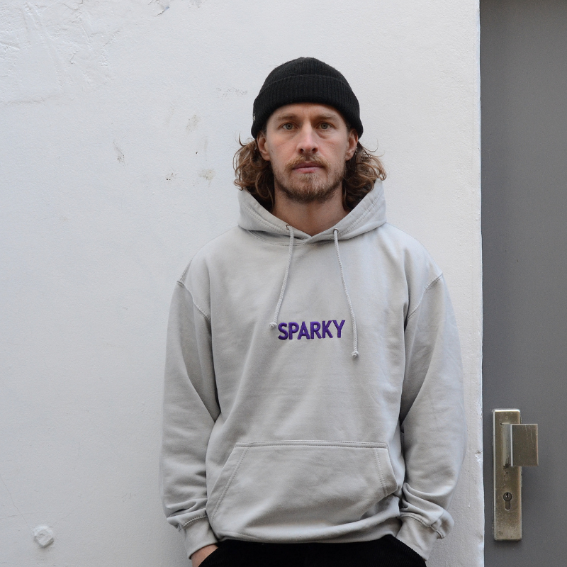 Sparky EMB Logo Hoodie Moondust Grey/Purple