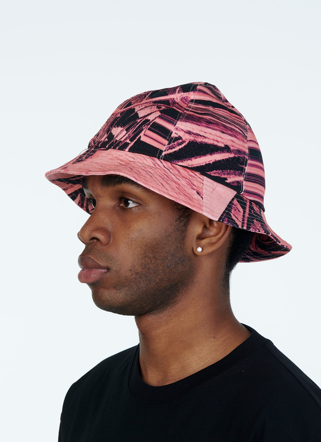 Rassvet Flower Print Denim Bucket Hat Pink