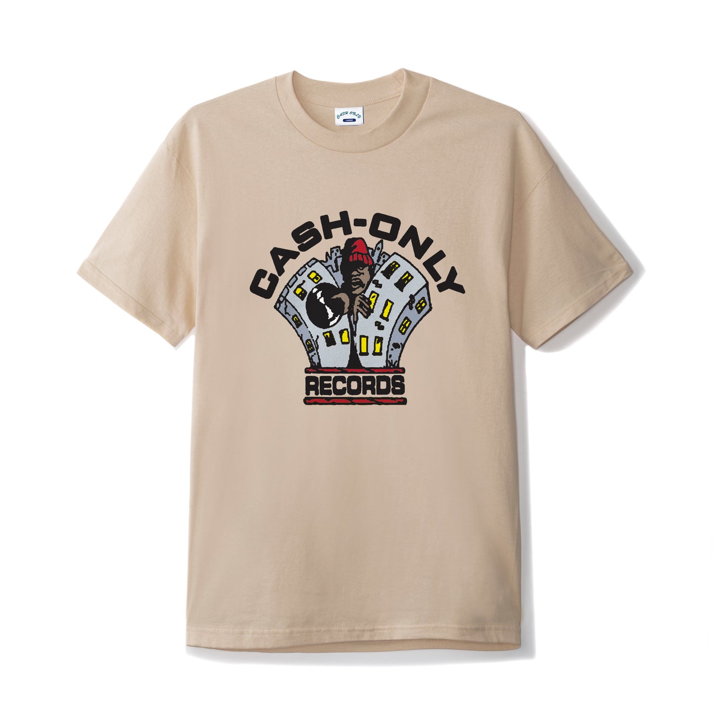 Cash Only Drop 6 Records T-Shirt Sand