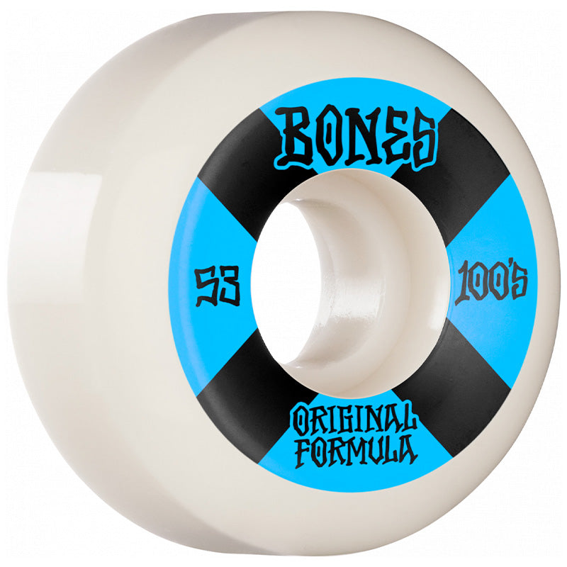 Bones 100's #4 V5 Sidecut Wheels 100a White 53mm