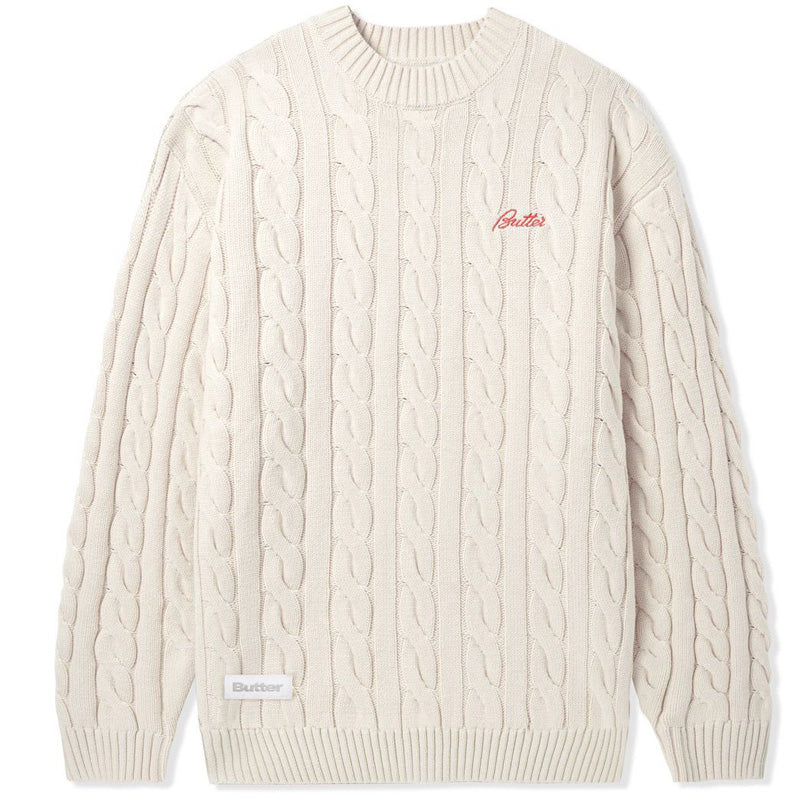 Butter Goods Cable Knit Sweater Bone
