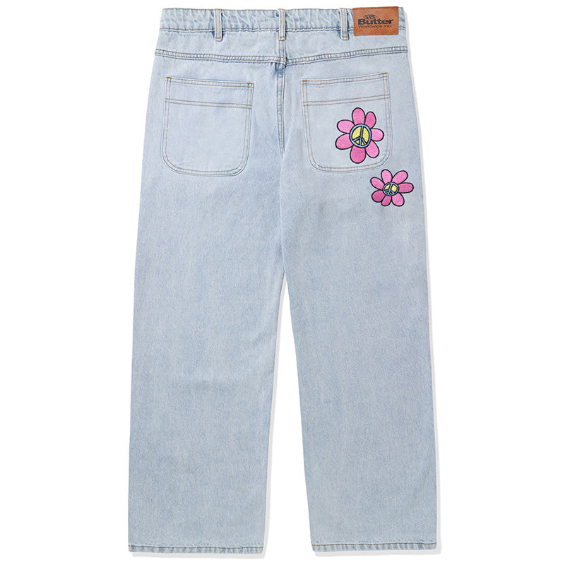 Butter Goods Flower Denim Jeans Light Blue