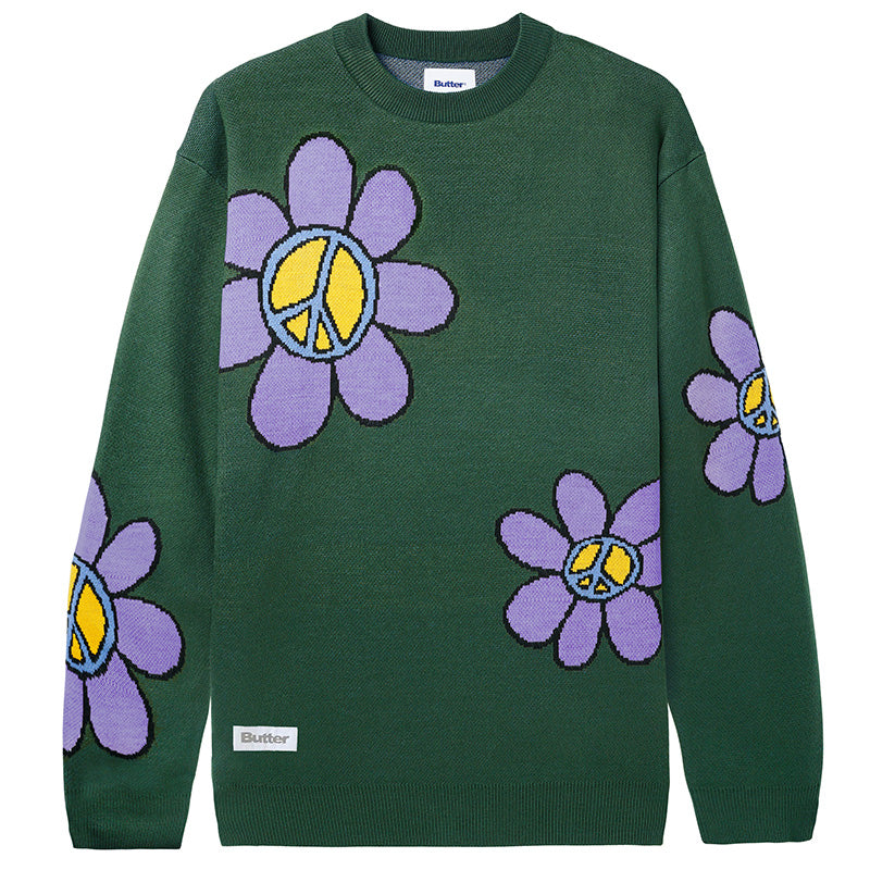 Butter Goods Flowers Knitted Sweater Sage