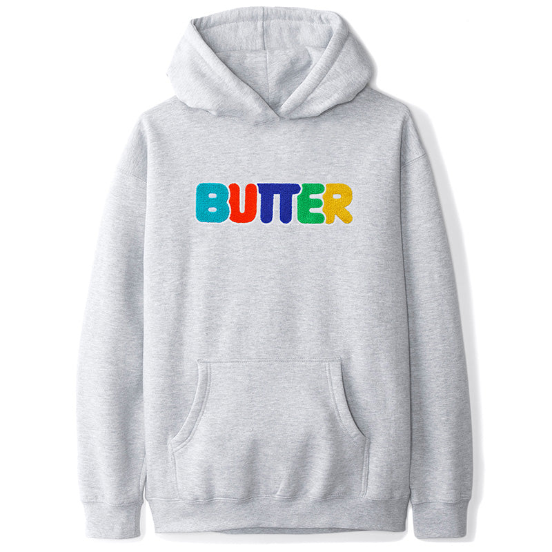 Butter Goods Rounded Chenille Applique Hoodie Ash Grey