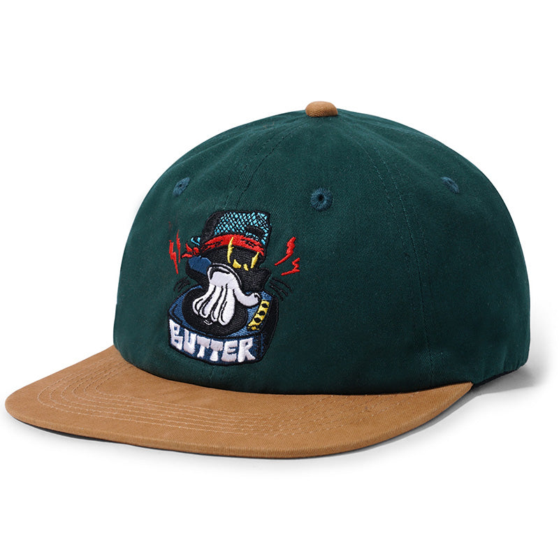 Butter Goods Spinner 6 Panel Cap Forest Green/Oak