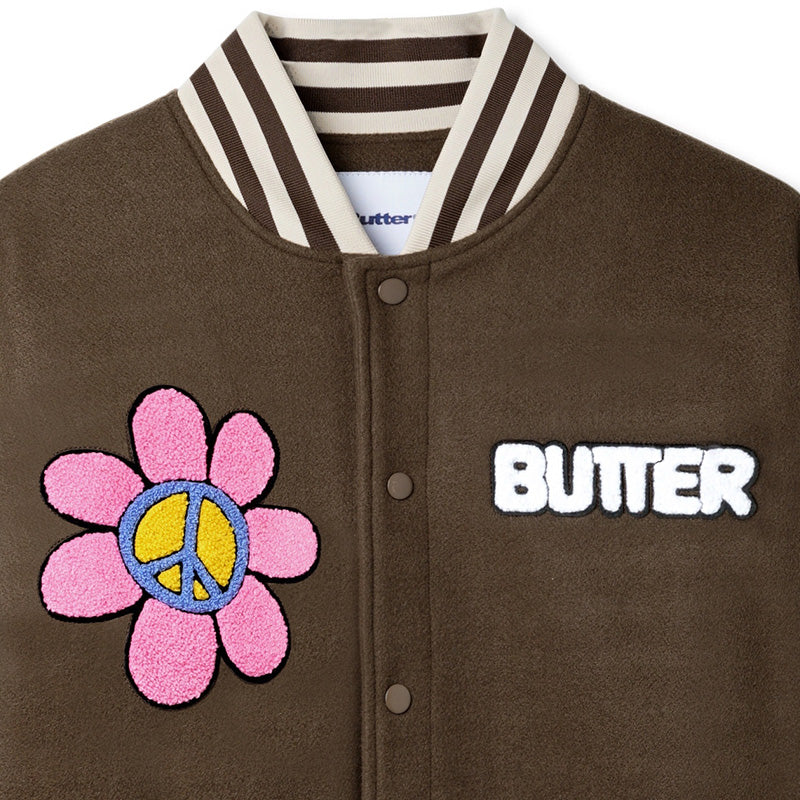 Butter Goods World Peace Varsity Jacket Brown