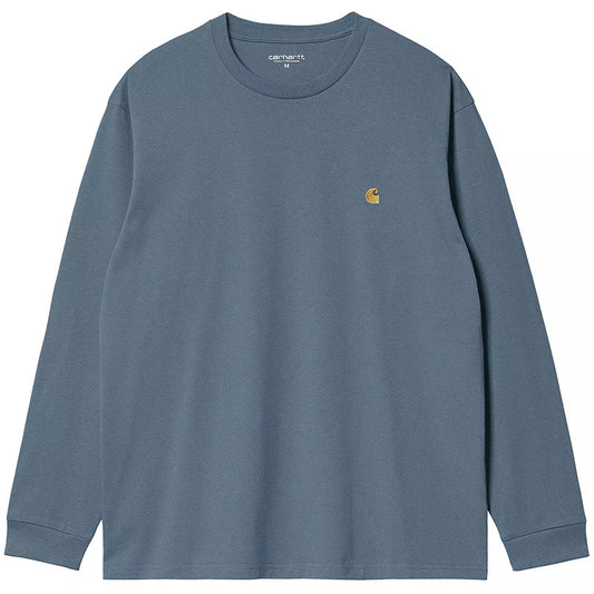 Carhartt WIP Chase Longsleeve T-Shirt Storm Blue/Gold