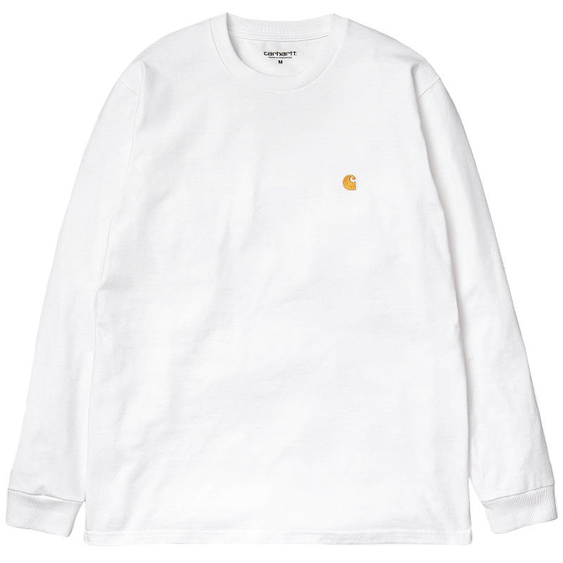 Carhartt WIP Chase Longsleeve T-Shirt White/Gold