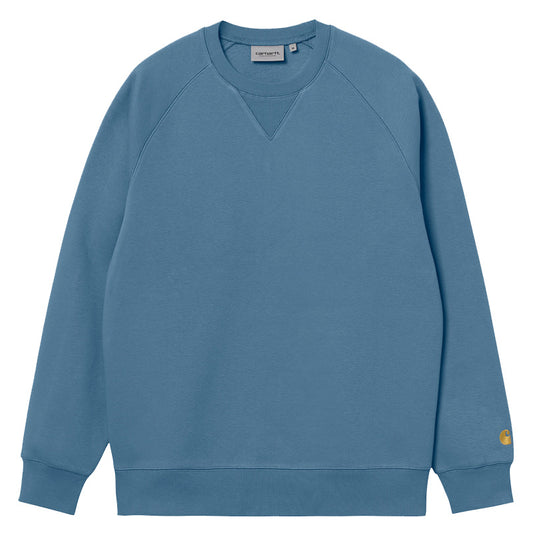 Carhartt WIP Chase Crewneck Sweater Icy Water/Gold