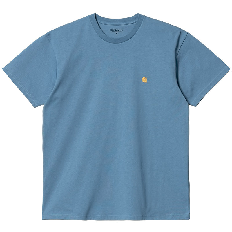 Carhartt WIP Chase T-Shirt Icy Water/Gold
