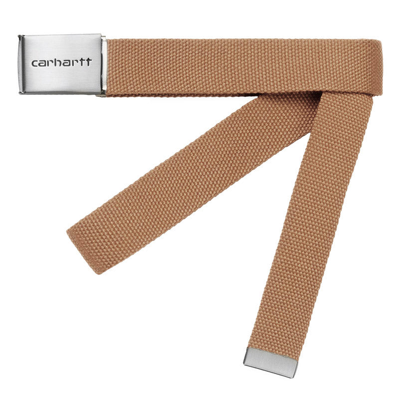 Carhartt WIP Clip Belt Chrome Hamilton Brown