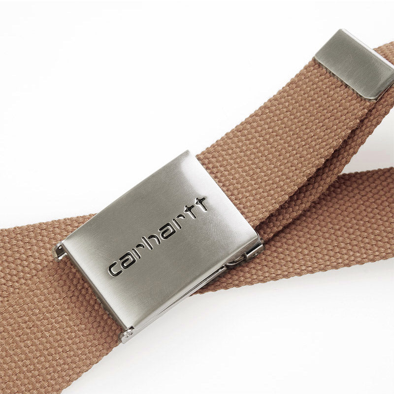 Carhartt WIP Clip Belt Chrome Hamilton Brown