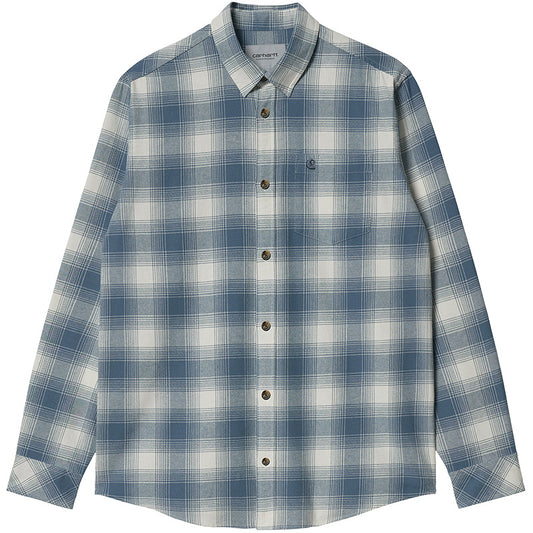 Carhartt WIP Deaver Shirt Deaver Check, Storm Blue