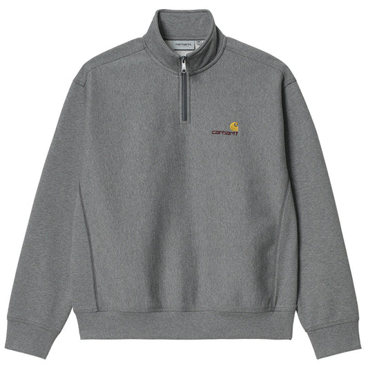 Carhartt WIP  American Script Zip Sweater Dark Grey Heather