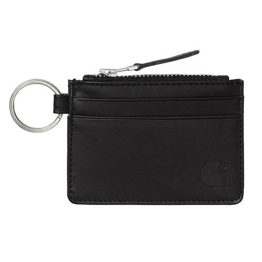 Carhartt WIP Leather Wallet With m Ring Black