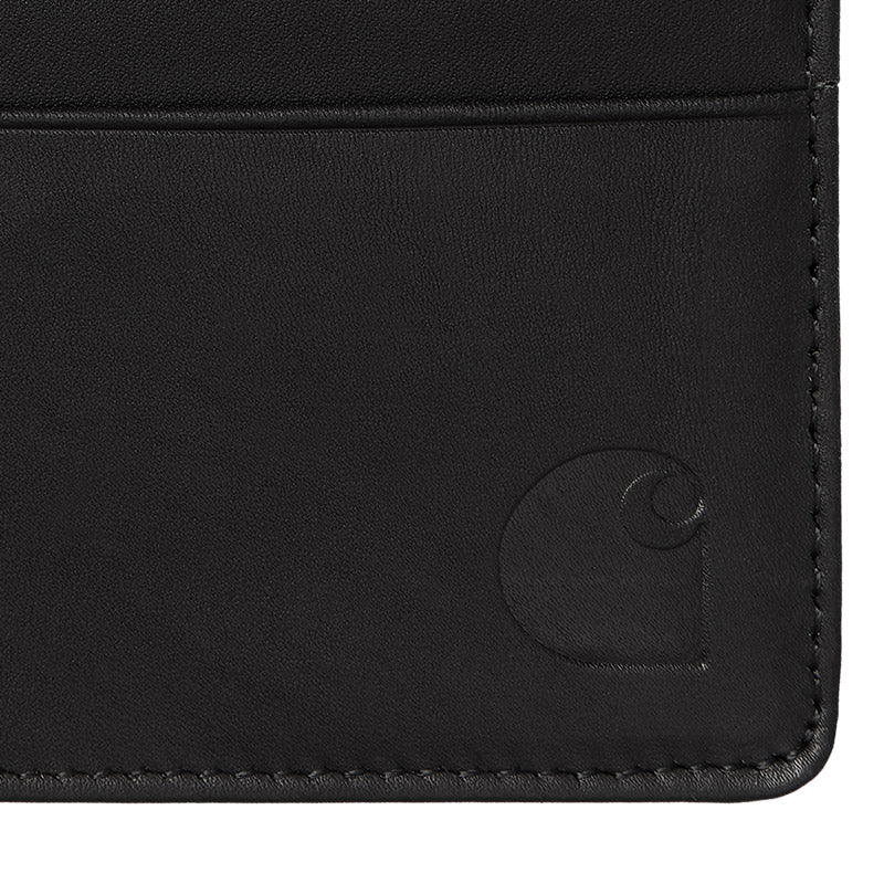 Carhartt WIP Leather Wallet With m Ring Black