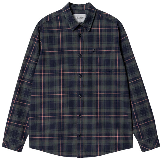 Carhartt WIP Lermond Shirt Lermond Check, Juniper/Dark Navy