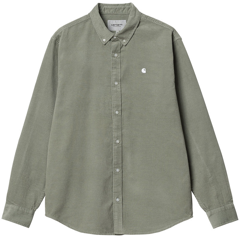 Carhartt WIP Madison Fine Cord Shirt Yucca/White