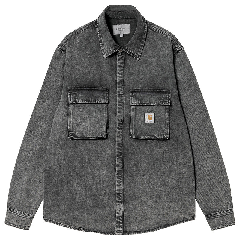 Carhartt WIP Monterey Shirt Jacket Black Worn Washed
