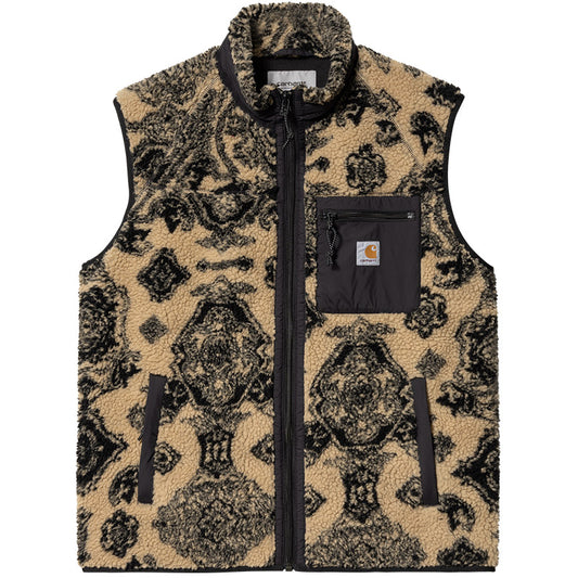 Carhartt WIP Prentis Vest Liner Jacket Verse Jacquard, Dusty H Brown, Soot/Black