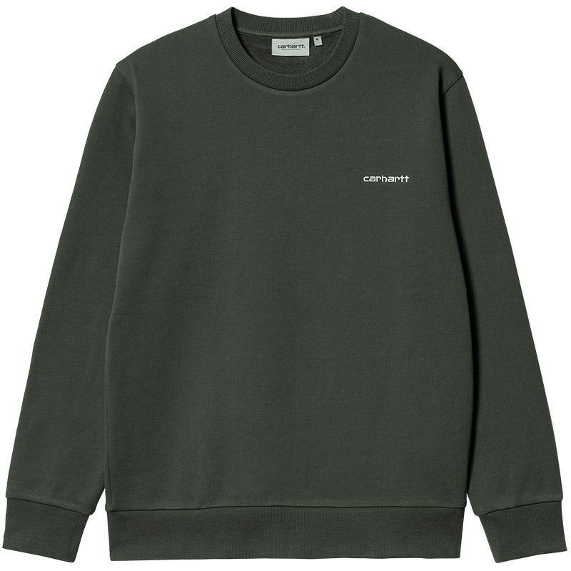Carhartt WIP Script Embroidery Crewneck Sweater Boxwood/White – Sparky ...