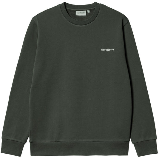 Carhartt WIP Script Embroidery Crewneck Sweater Boxwood/White