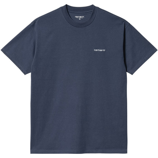 Carhartt WIP Script Embroidery T-Shirt Enzian/White