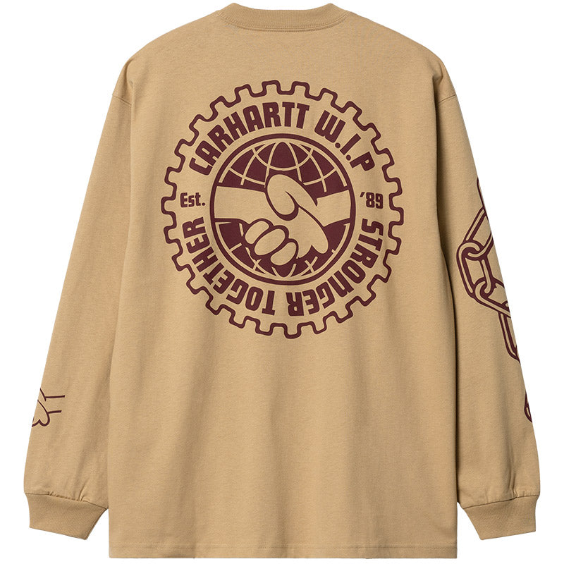 Carhartt WIP Stronger Longsleeve T-Shirt Dusty H Brown/Corvina Garment Dyed