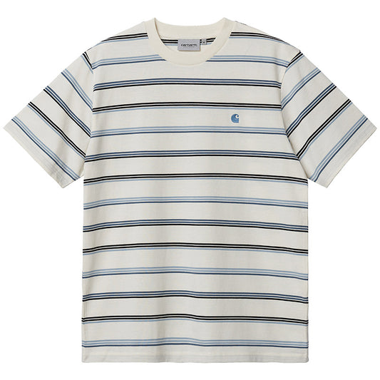Carhartt WIP Vonn T-Shirt Vonn Stripe, Wax/Storm Blue/Storm Blue