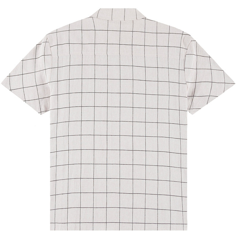 Dime Big Checkered Linen Shirt Cream