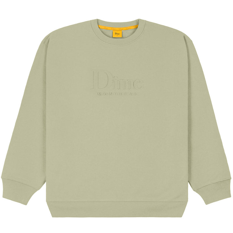 Dime Classic Embossed Crewneck Sweater Dark Mint