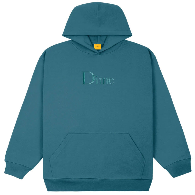 Dime Classic Embroidered Hoodie Real Teal