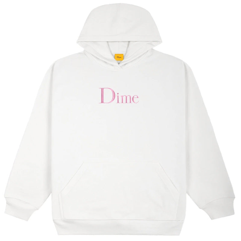 Dime Classic Embroidered Hoodie White