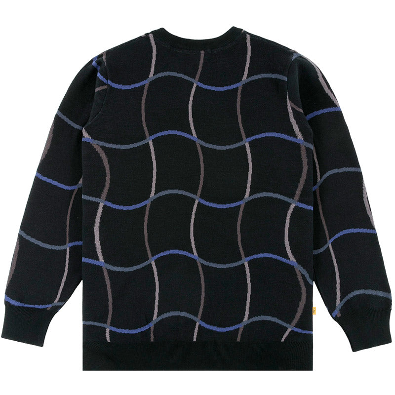 Dime Wave Knit Sweater Black