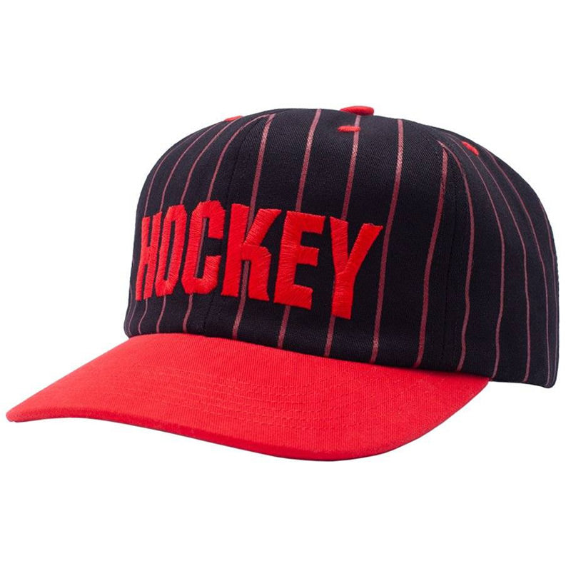 Hockey Hockey Striped 5 Panel Cap Black/Red