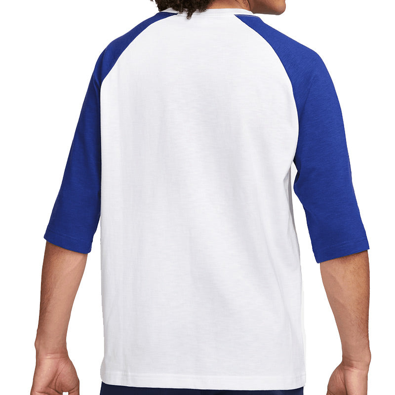 Nike SB BSBl Raglan T-Shirt White/Deep Royal Blue