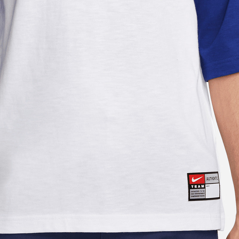Nike SB BSBl Raglan T-Shirt White/Deep Royal Blue