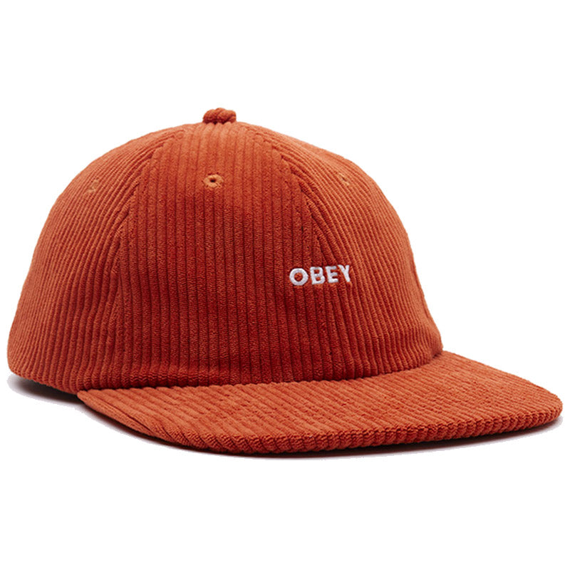 Obey Bold Cord 6 Panel Strapback Cap Bombay Brown